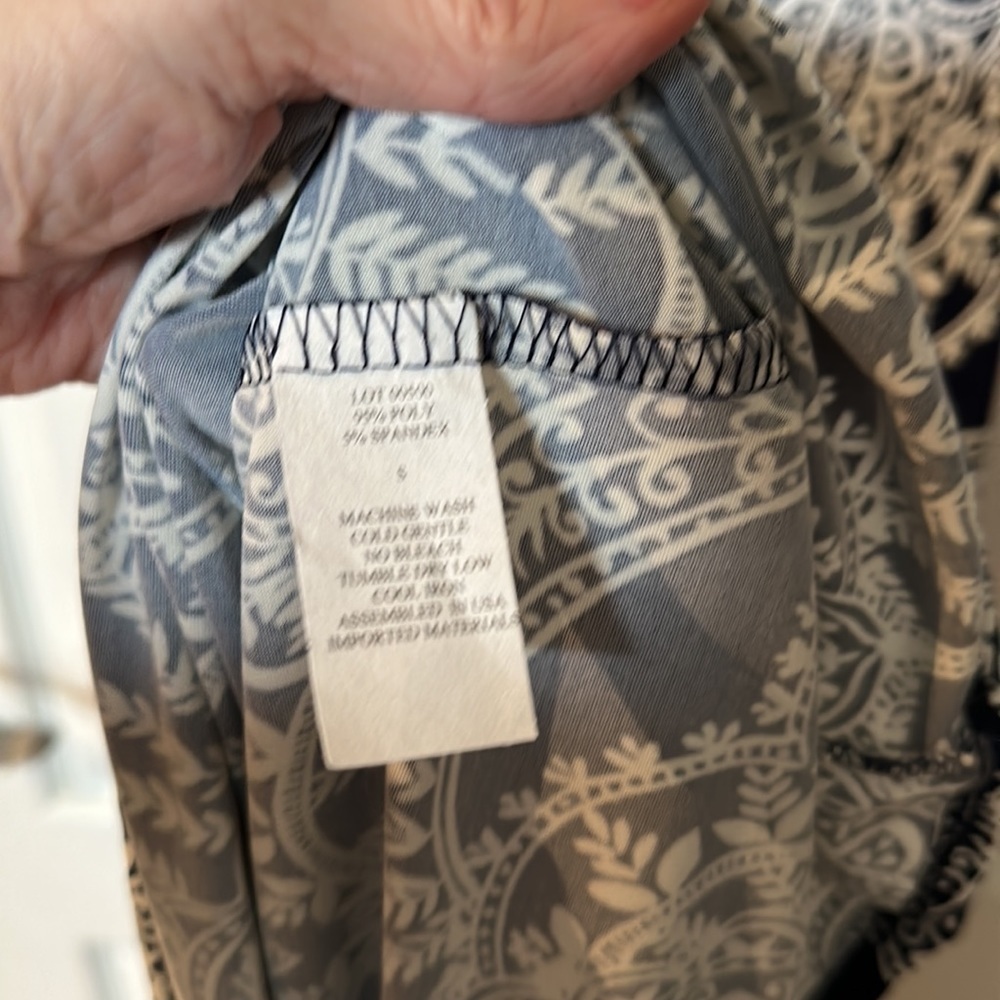 Bella Fiore Sz. S blue and white Sleeveless maxi dress, NWOT - Picture 5 of 5